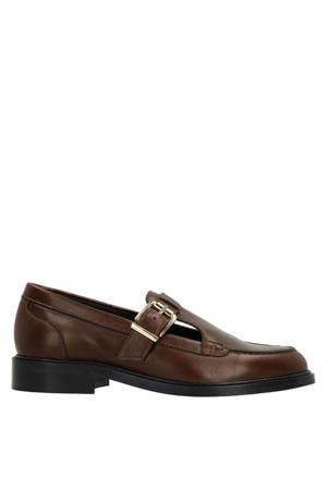 leren loafers donkerbruin