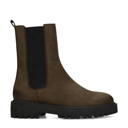 Manfield nubuck enkellaarzen donkergroen afbeelding