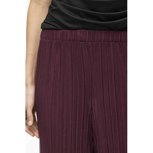 VILA high waist casual broek donkerrood afbeelding