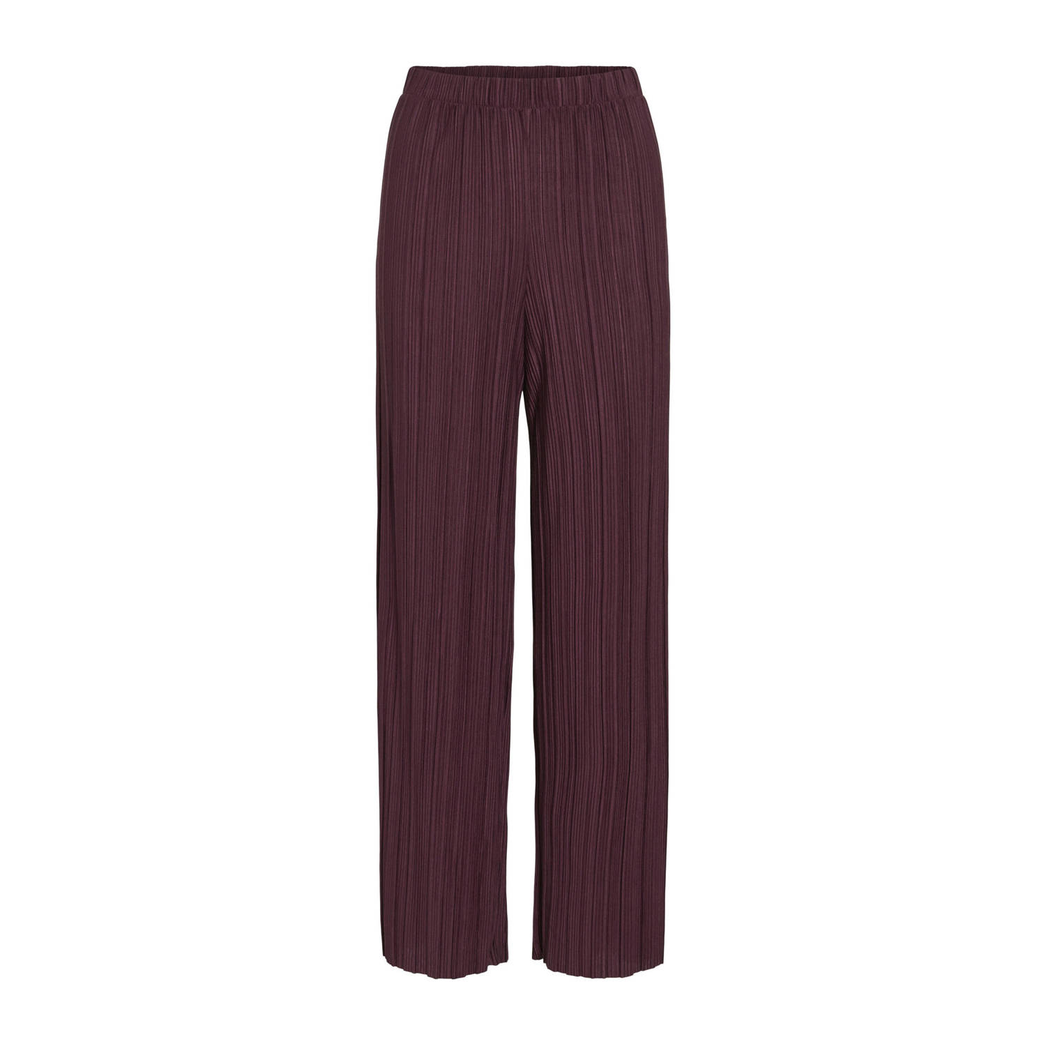 VILA high waist casual broek donkerrood