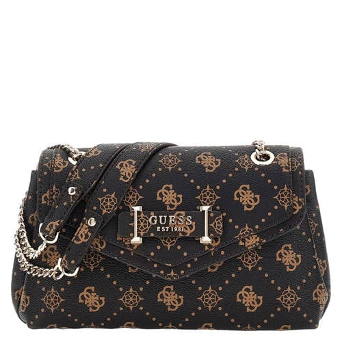 GUESS crossbody tas Silia met logoprint donkerbruin afbeelding