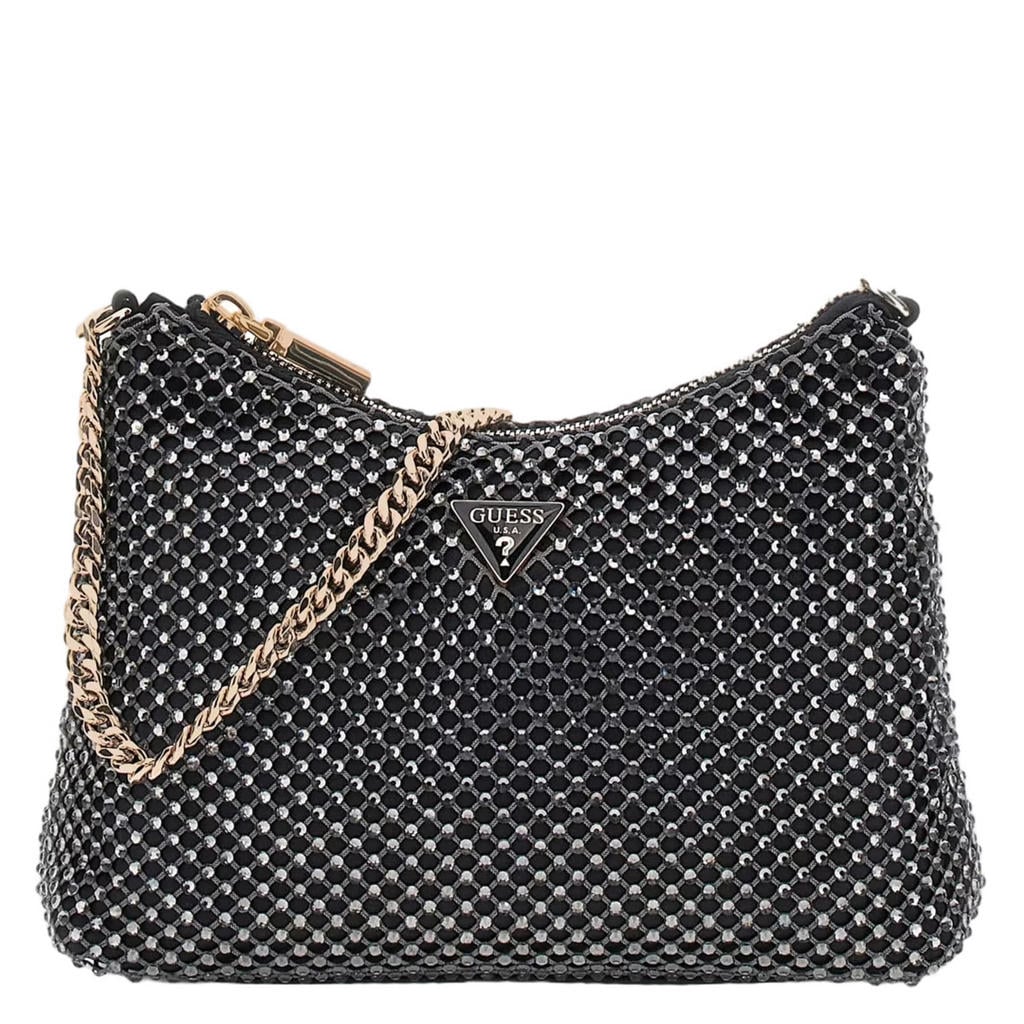 GUESS schoudertas Zalina met strass zwart
