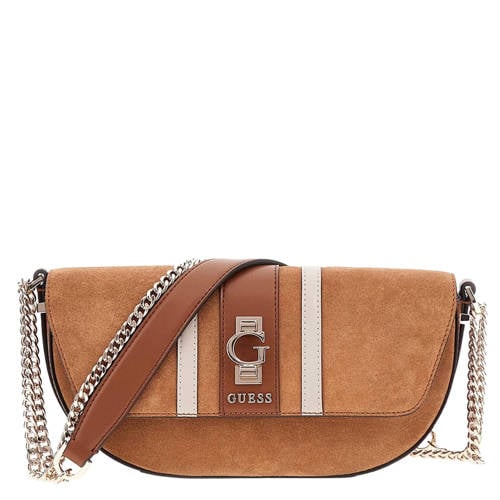 GUESS suède crossbody tas Erenia cognac afbeelding