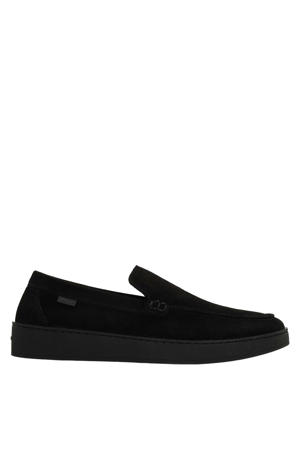 suède loafers zwart