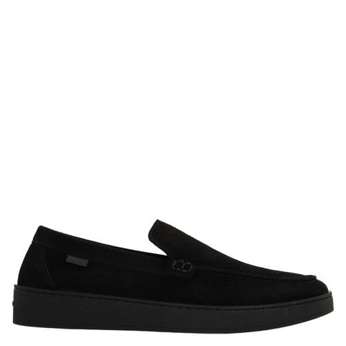 Manfield suède loafers zwart afbeelding