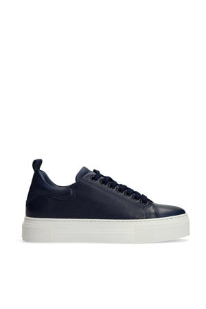 leren sneakers donkerblauw