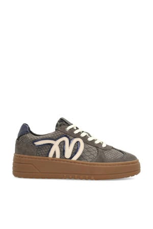 leren sneakers grijs