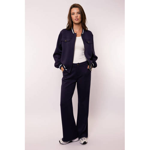 G-maxx wide leg regular waist broek donkerblauw afbeelding