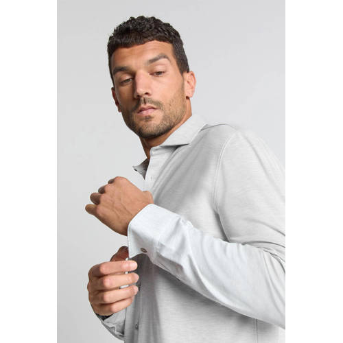 No Excess jersey casual overhemd lichtgrijs afbeelding
