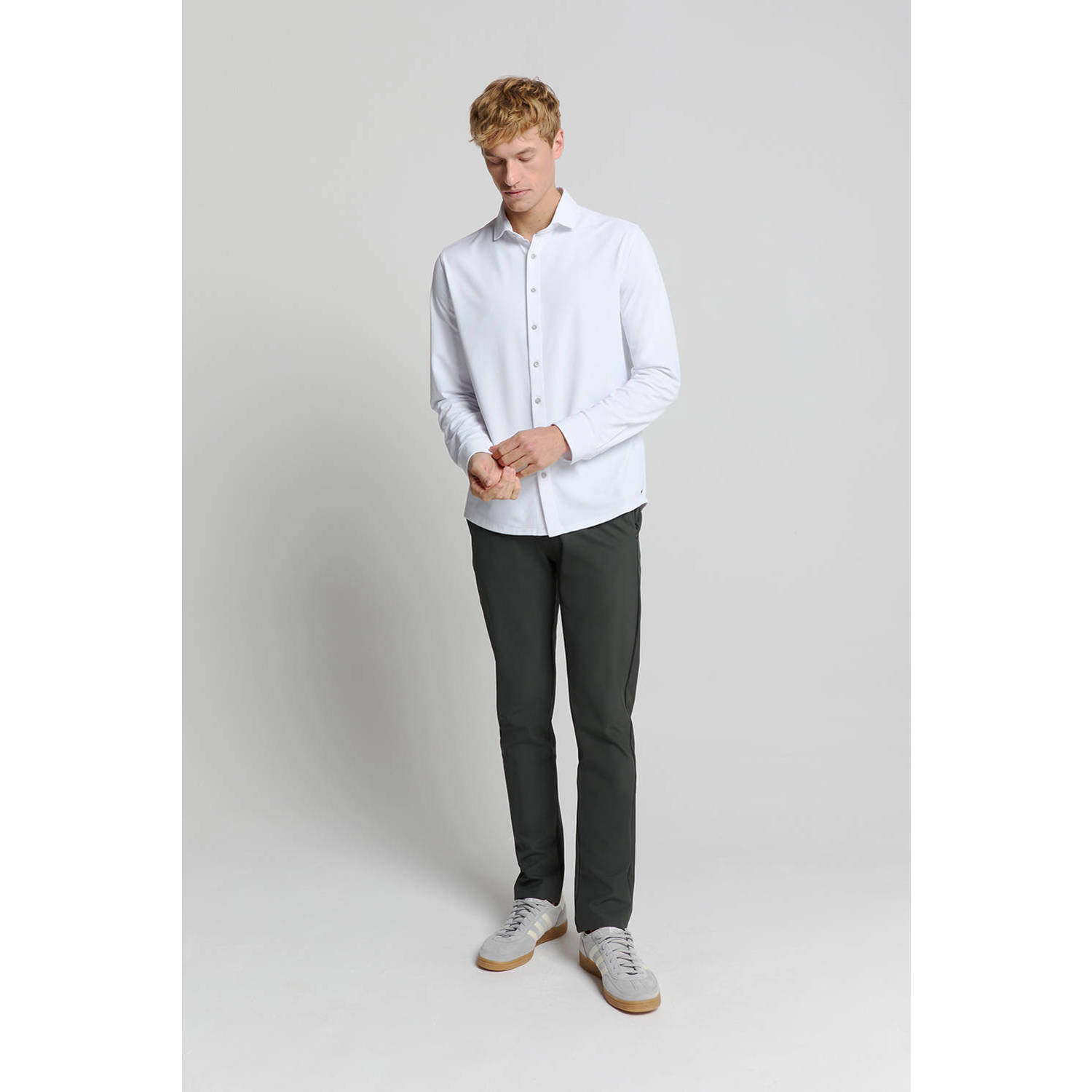 No Excess regular chino grijsgroen