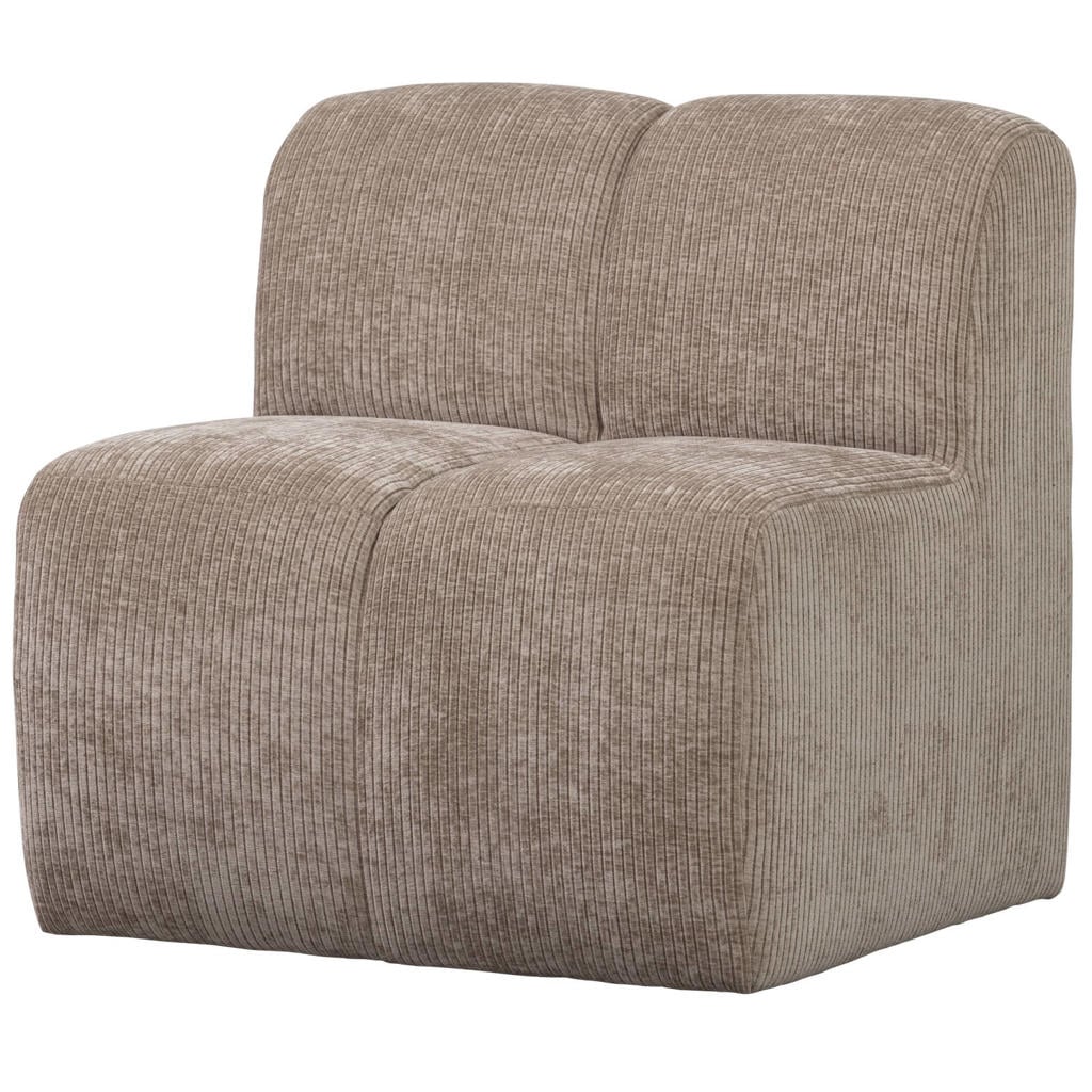 WOOOD Mojo Eetbankje 84cm Met Rugleuning - Ribstof - Donker Zand