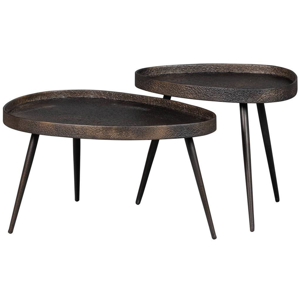 WOOOD WOOOD Crude Bijzettafels - Zink - Antique Bronze - 39x71x52