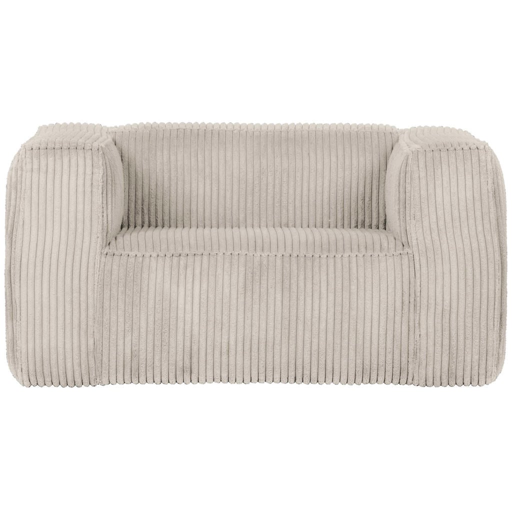 WOOOD Bean Fauteuil - Grove Ribstof - Naturel - 74x146x98
