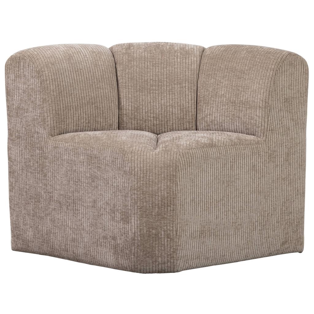 WOOOD WOOOD Mojo Eetbankje Hoek Met Rugleuning - Bouclé - Beige Melange