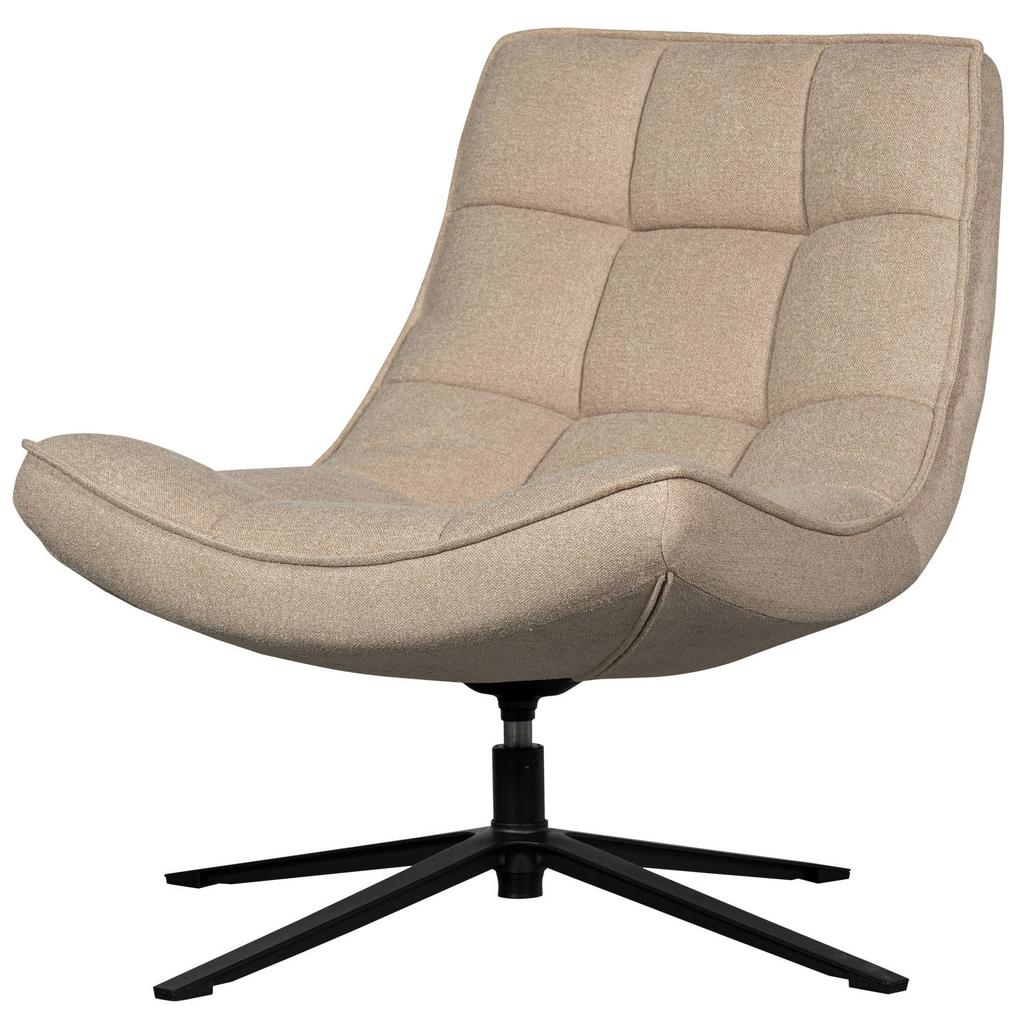 WOOOD WOOOD Maudi Draaifauteuil - Polyester - Naturel - 84x74x86