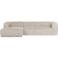 WOOOD WOOOD Bean Hoekbank Links - Ribstof - Travertin - 73x305x96