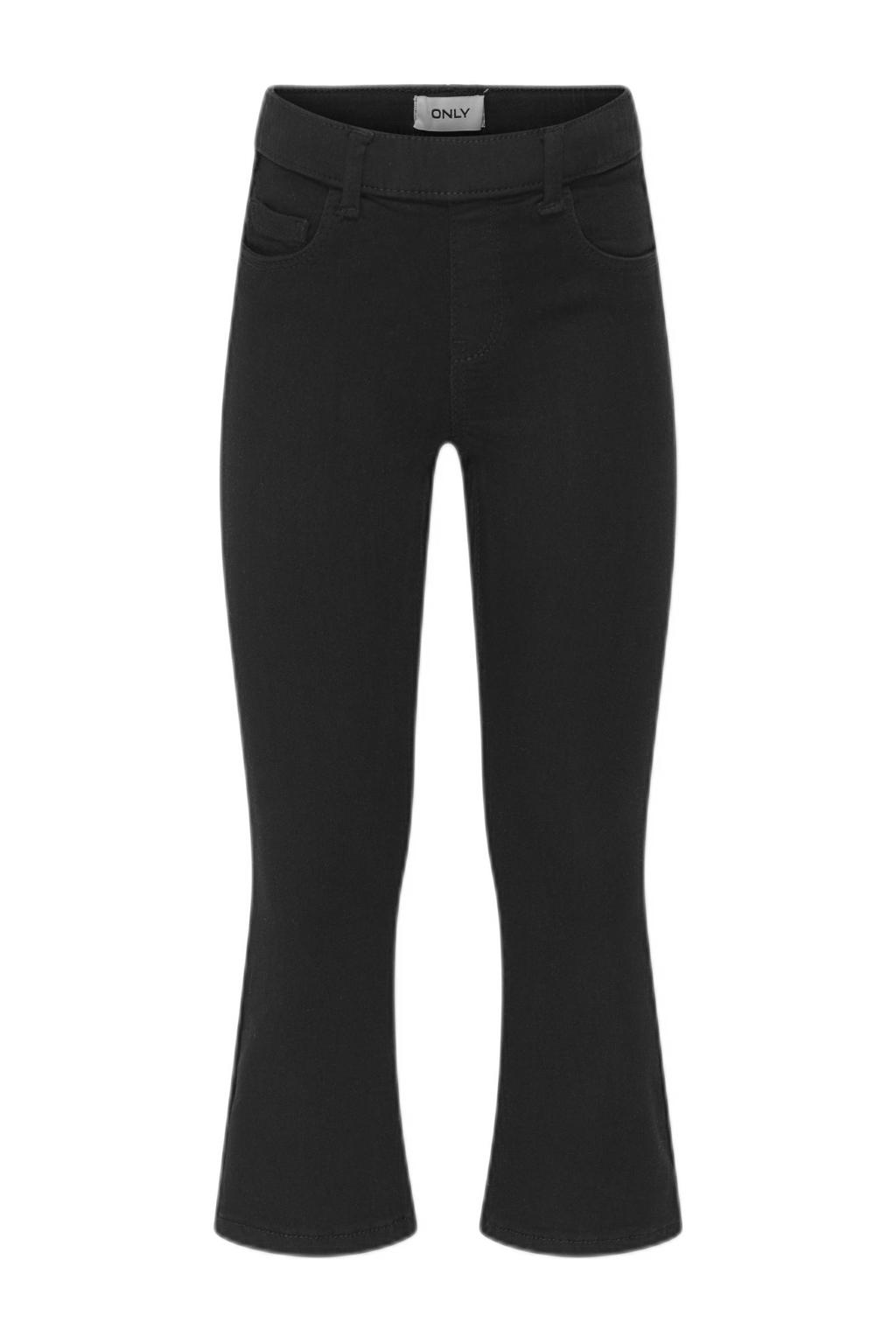 Black denim meisjes KIDS ONLY MINI flared jeans black van viscose met regular waist en effen