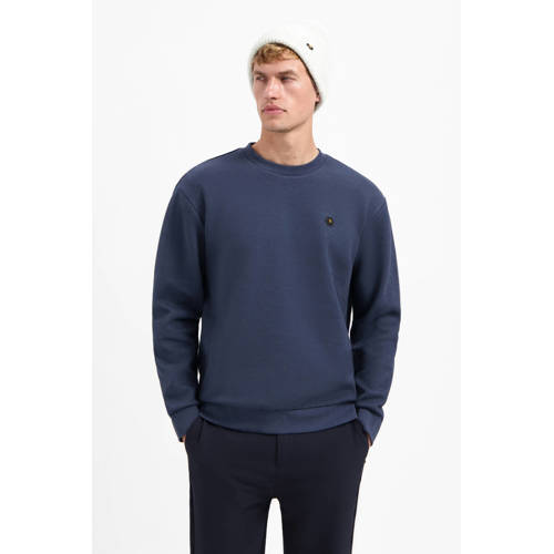 No Excess sweater met textuur donkerblauw afbeelding