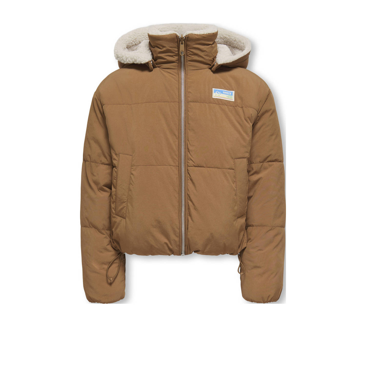 ONLY KIDS GIRL reversible gewatteerde winterjas camel ecru