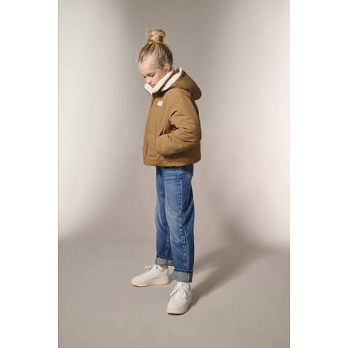 KIDS ONLY GIRL reversible gewatteerde winterjas camel/ecru afbeelding