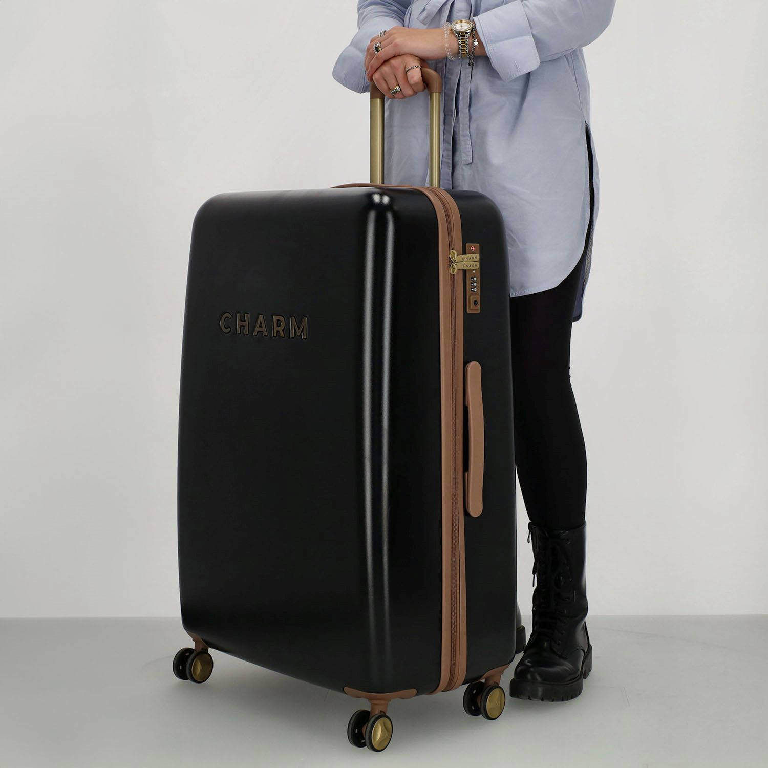 Charm trolleyset set van 2 zwart