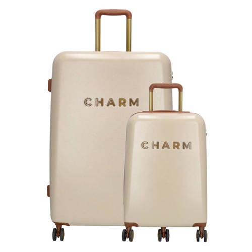 Charm trolleyset - set van 2 beige afbeelding
