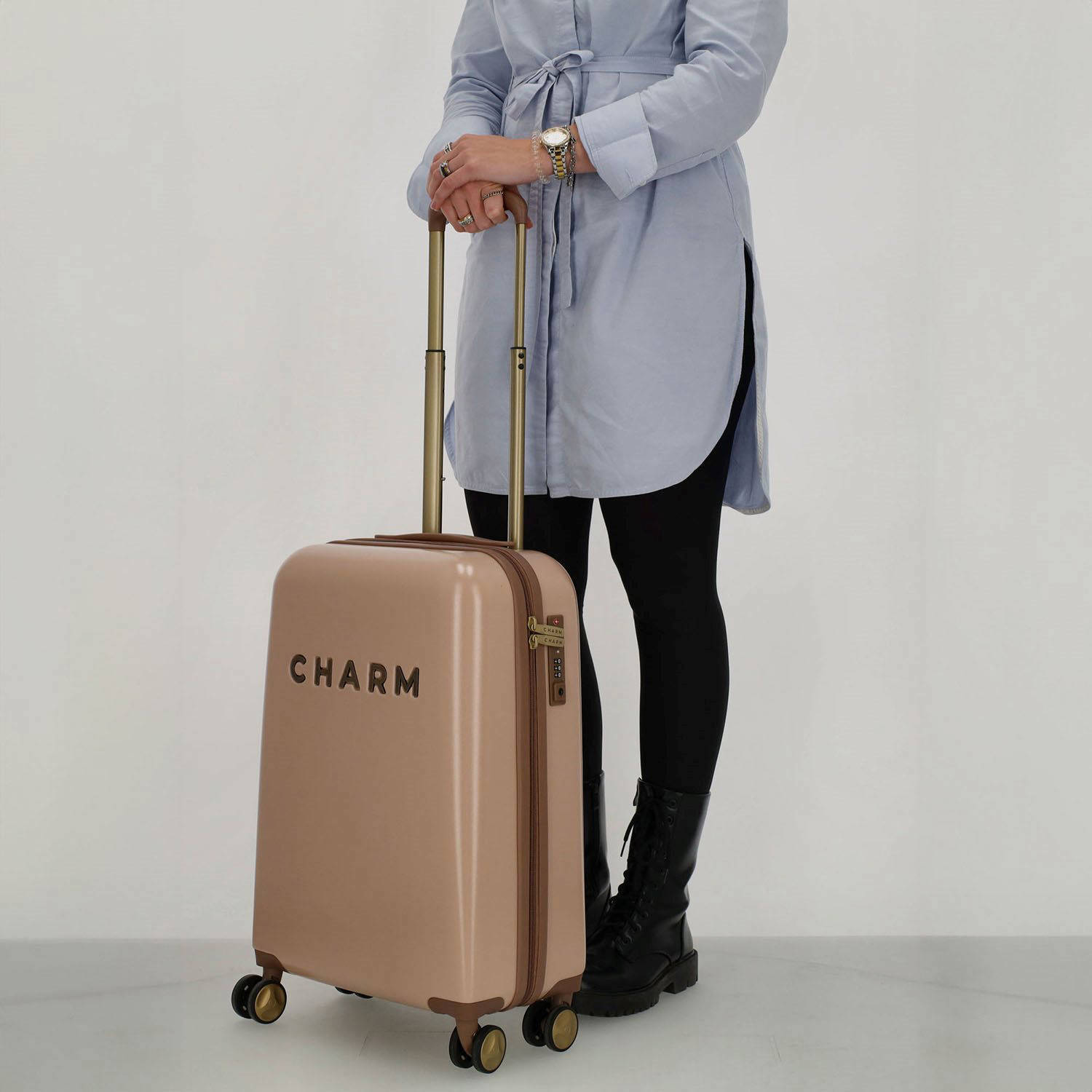Charm trolleyset set van 2 roze