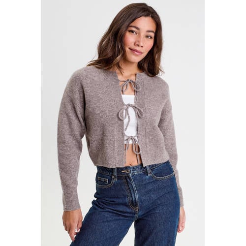 Cache Cache wollen gebreid vest taupe afbeelding