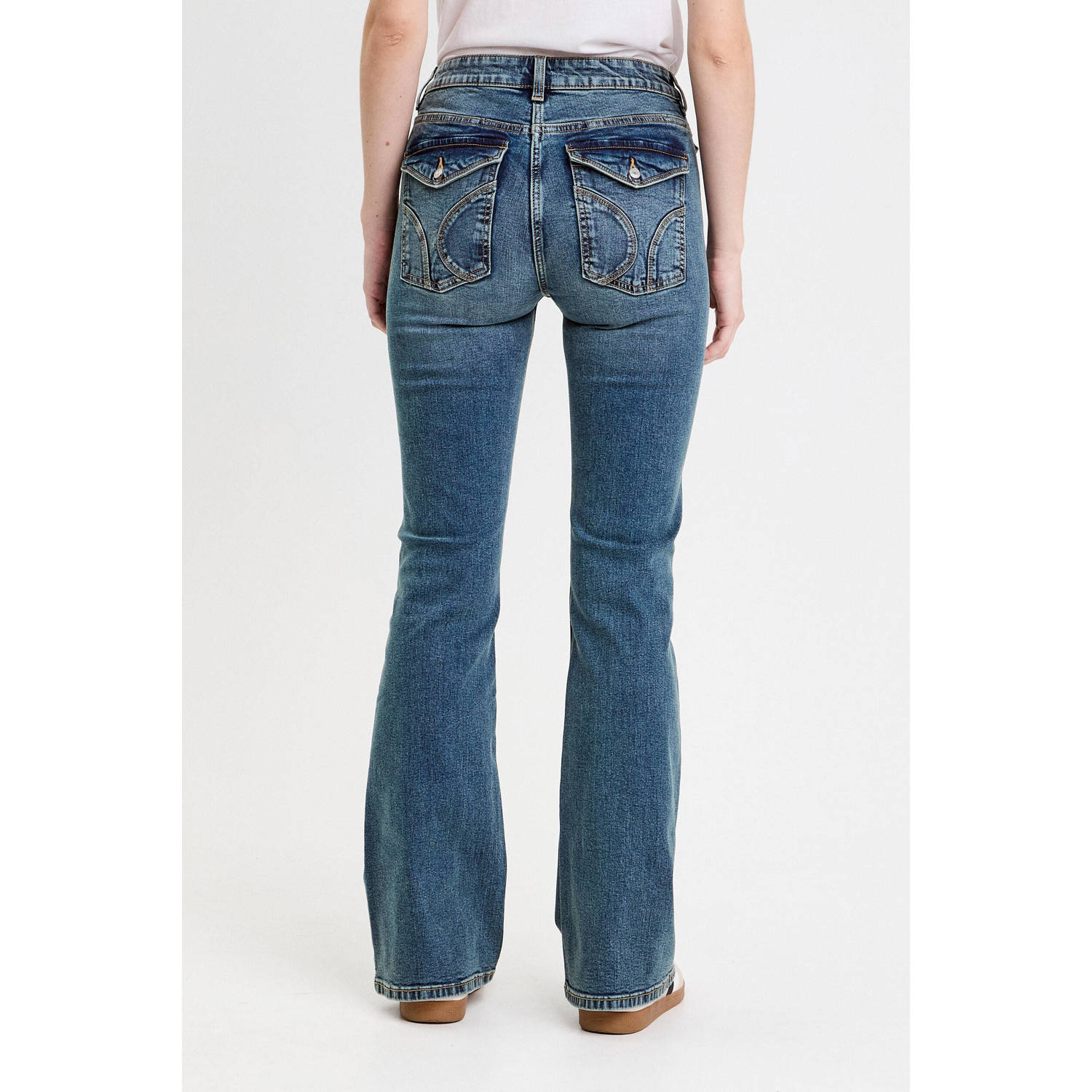 Cache bootcut jeans medium blue denim