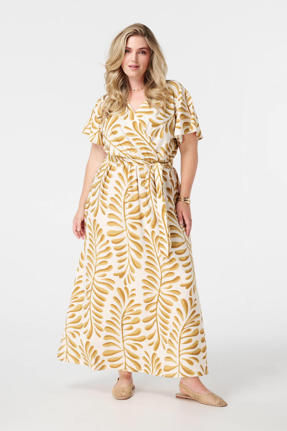 MS Mode maxi jurk geel kopen? Morgen in huis wehkamp