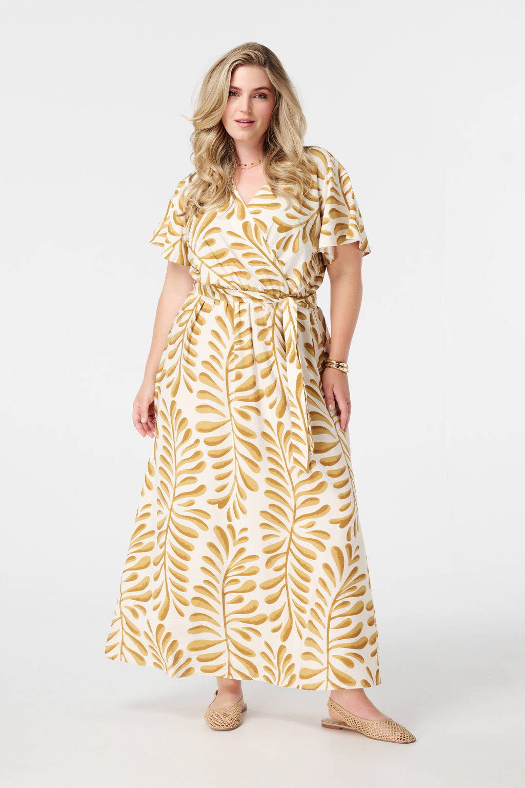 MS Mode maxi jurk geel kopen? Morgen in huis wehkamp