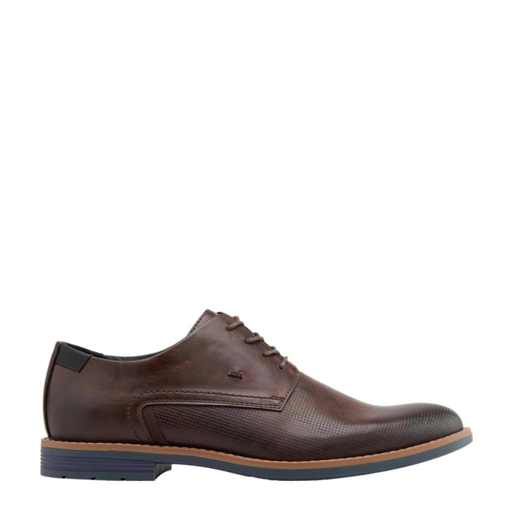 Bruine heren AM SHOE veterschoenen van imitatieleer