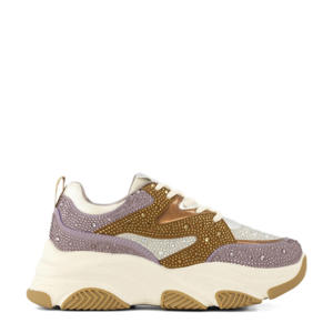 chunky sneakers lila/camel/wit