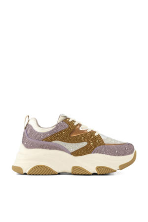chunky sneakers lila/camel/wit