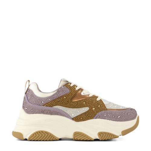 Oxmox chunky sneakers lila/camel/wit afbeelding