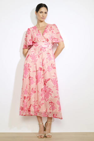 midi jurk roze
