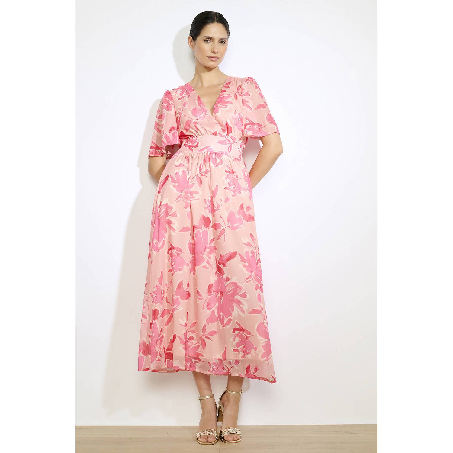 LOLALIZA midi jurk roze