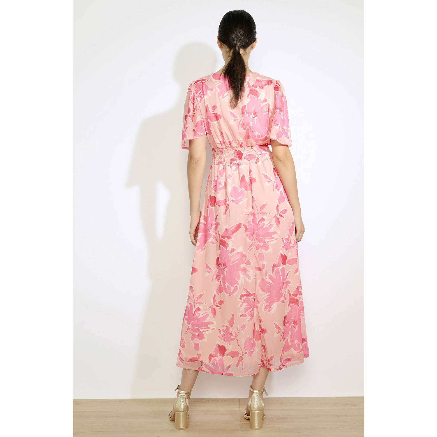 LOLALIZA midi jurk roze