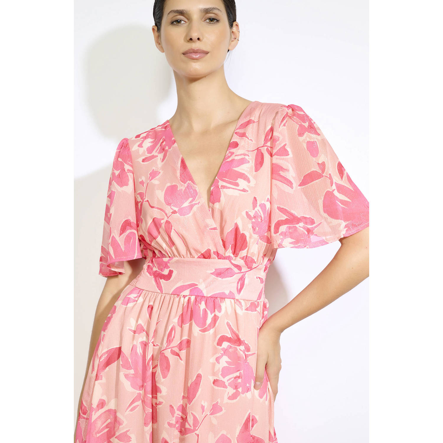 LOLALIZA midi jurk roze