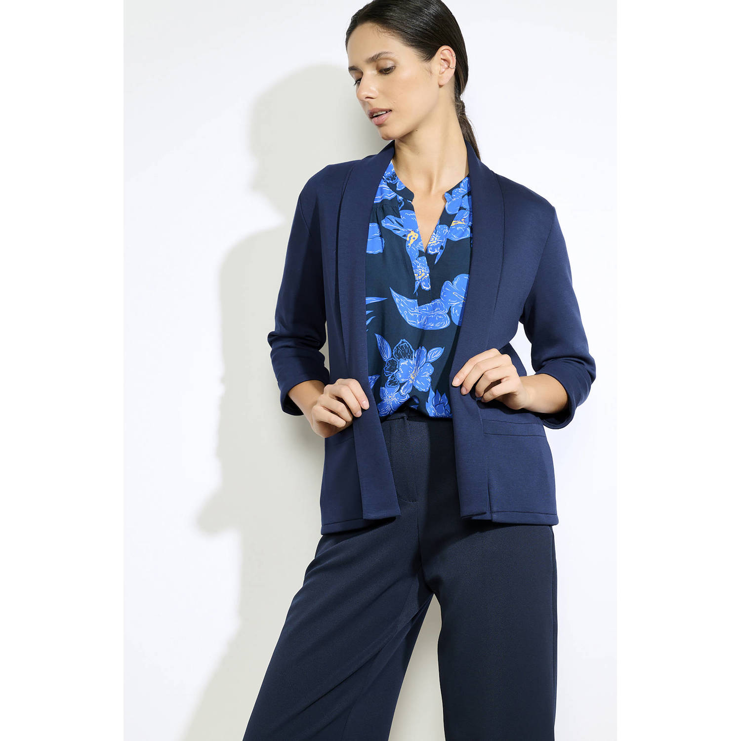LOLALIZA cropped blazer donkerblauw