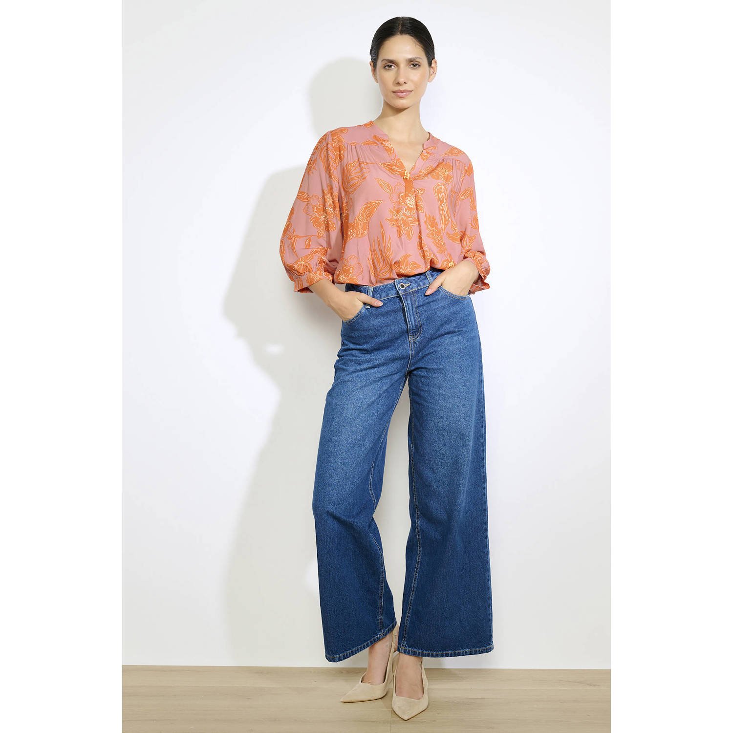 LOLALIZA wide leg jeans dark blue denim