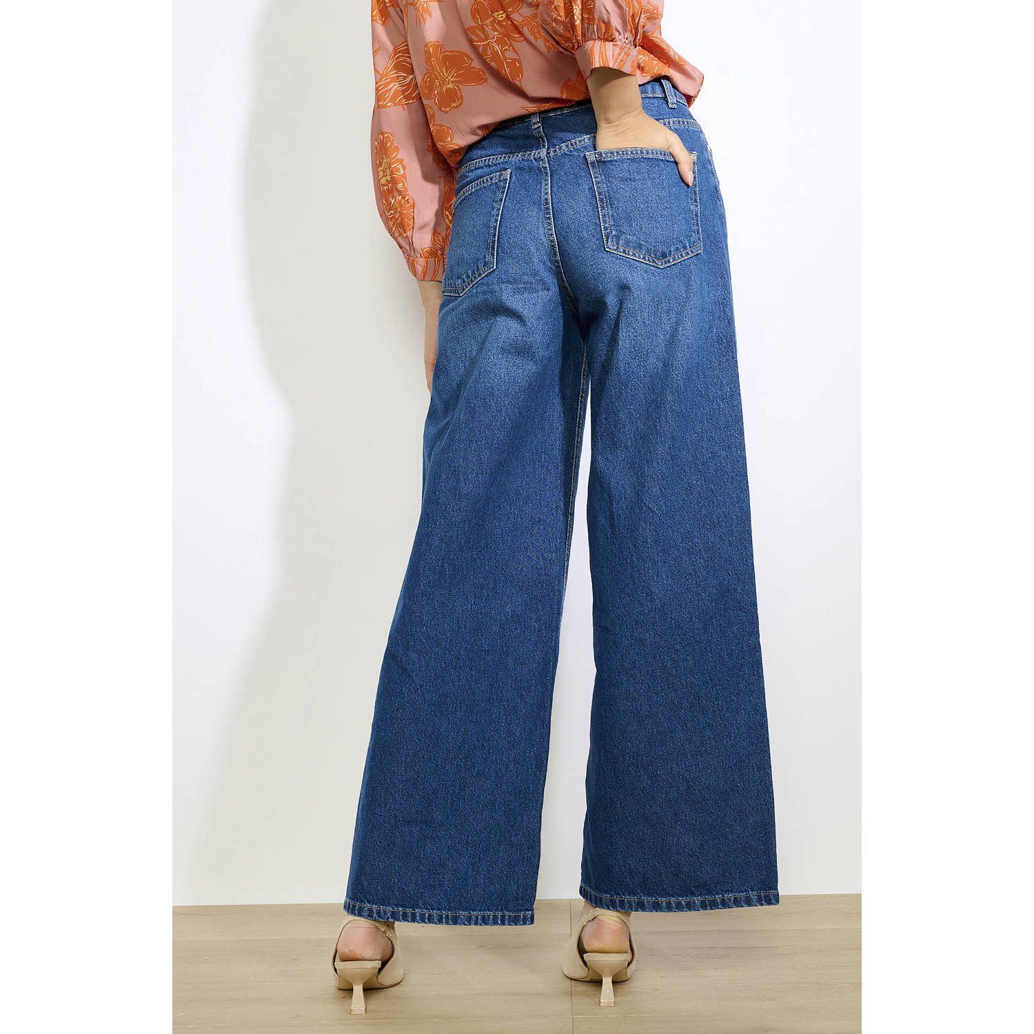 LOLALIZA wide leg jeans dark blue denim