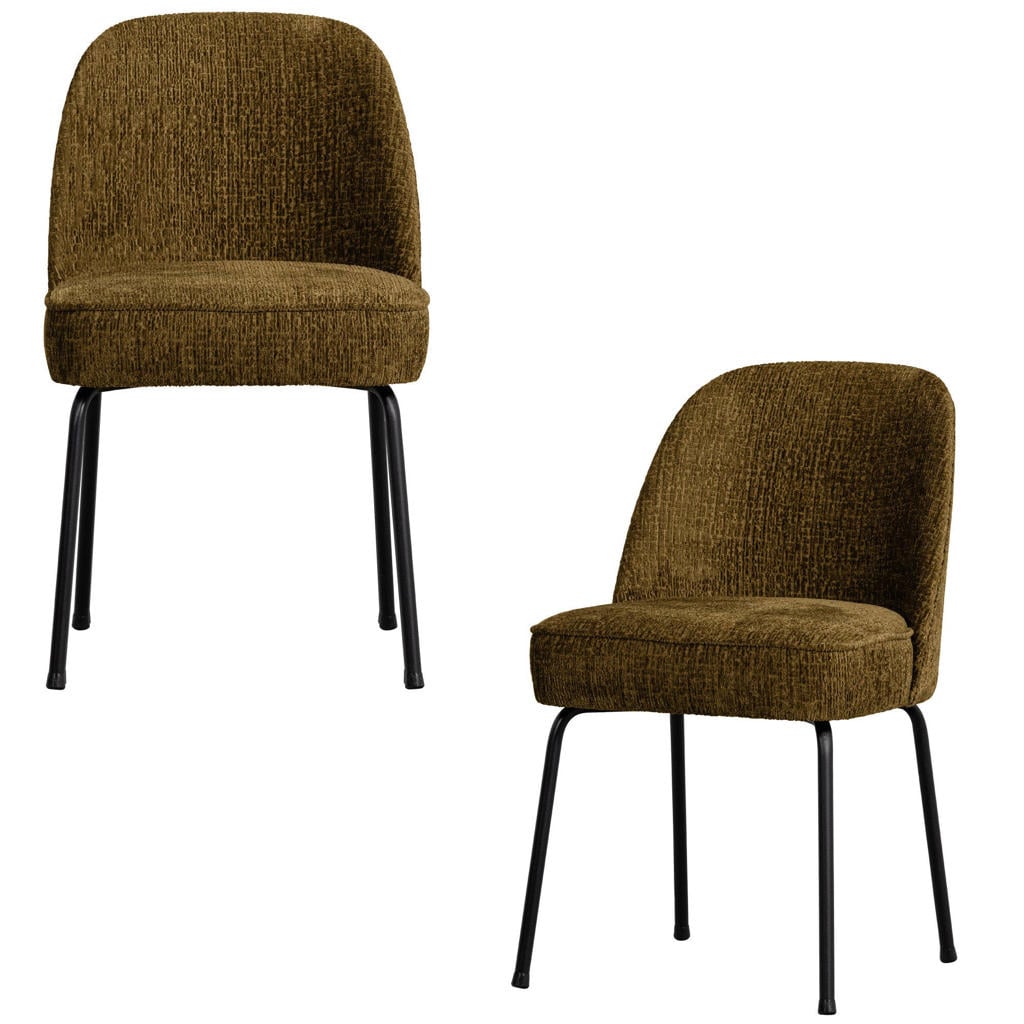WOOOD WOOOD Vogue Eetkamerstoelen - Fluweel - Khaki - Set van 2