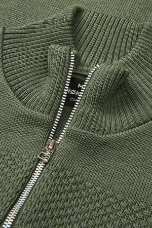vest met wol gebreid groen