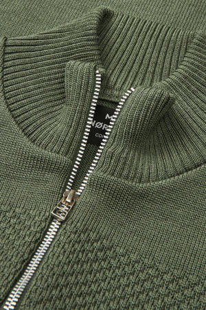 vest met wol gebreid groen