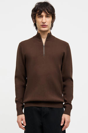 pullover fijn gebreid bruin