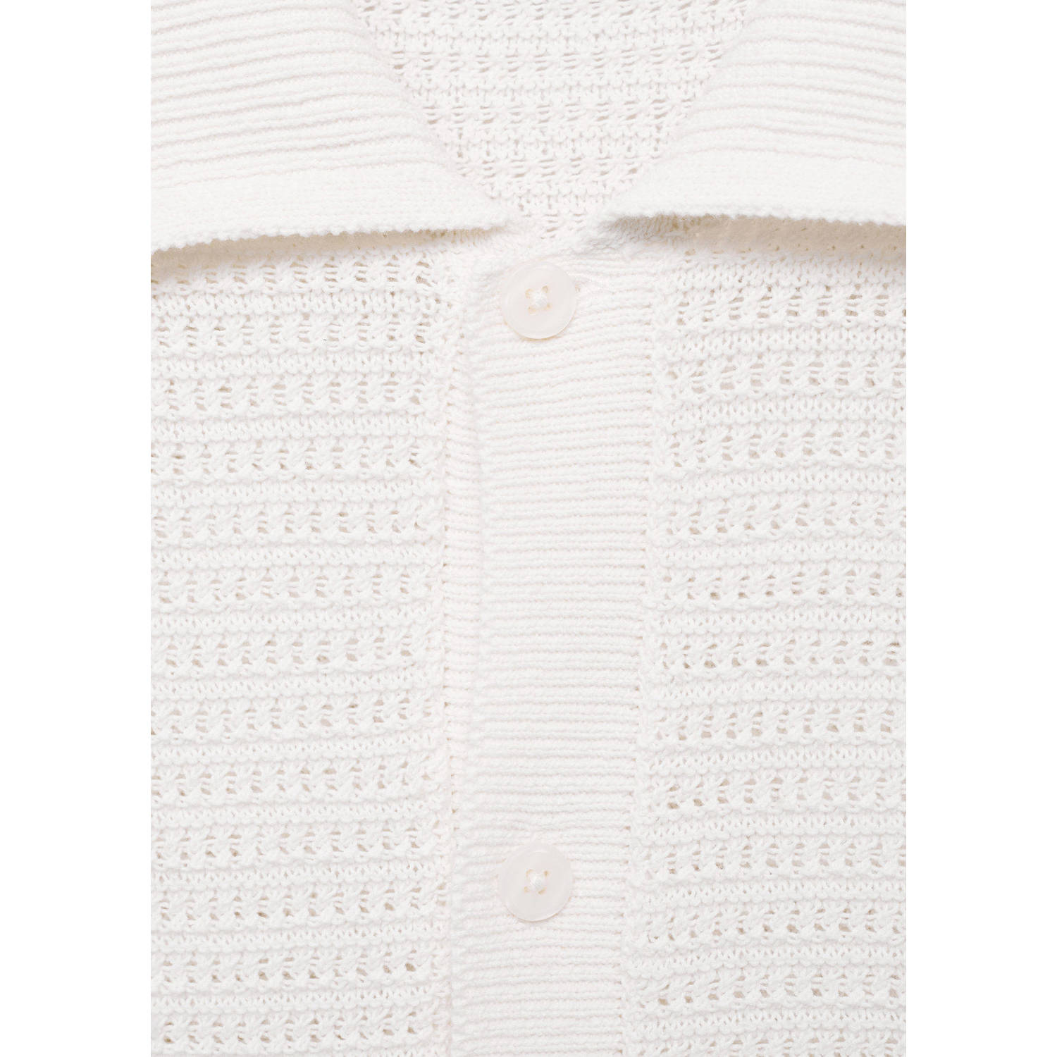 Mango Man casual overhemd gebreid ecru