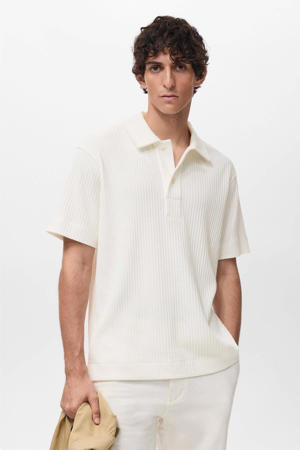 rechtvallend polo gebreid ecru
