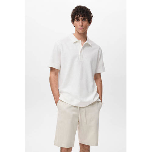 Mango Man regular polo ecru afbeelding