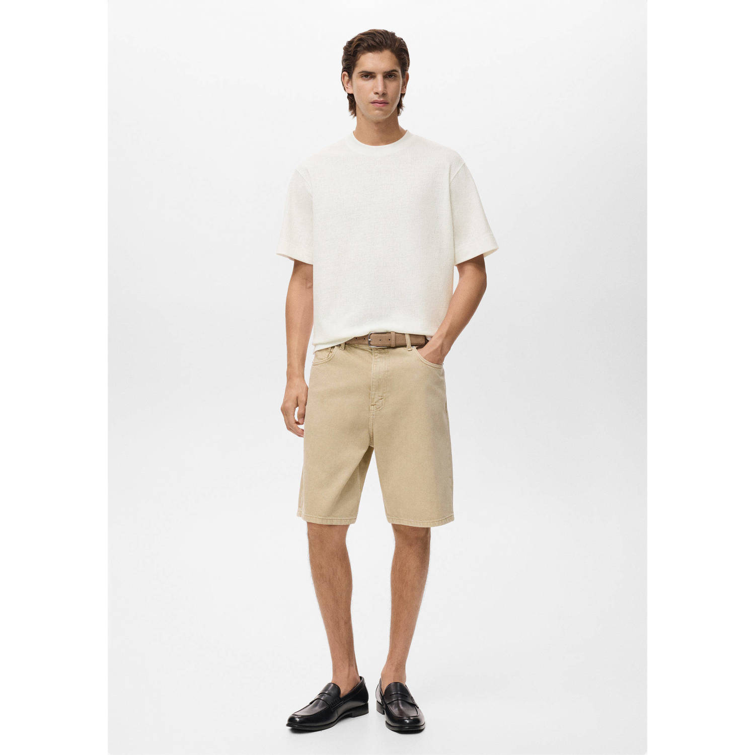 Mango Man regular T-shirt ecru